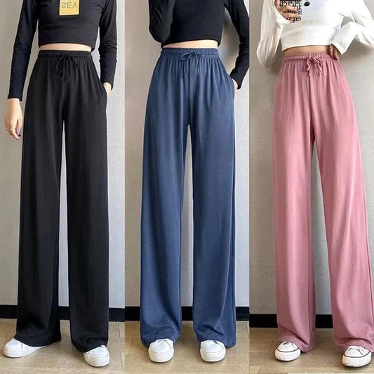 Ice Silk Light Wide Leg Pants