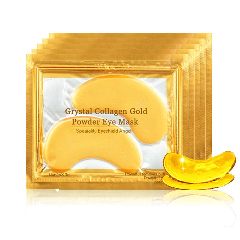 50 Pairs Crystal Gold Eye Patches Anti Dark Circles Remove Eye Bags Moisturizing Golden Collagen Eye Mask Skin Care