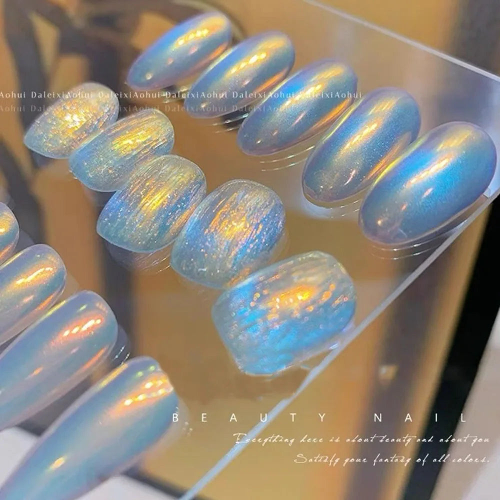 Mermaid Chrome Unicorn Nail Powder Aurora Nail Glitter Nail Art Decoration Moon Nail Powder for Gel Polish Mirror Effect Pigment