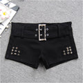 Low-Rise Black Denim Shorts