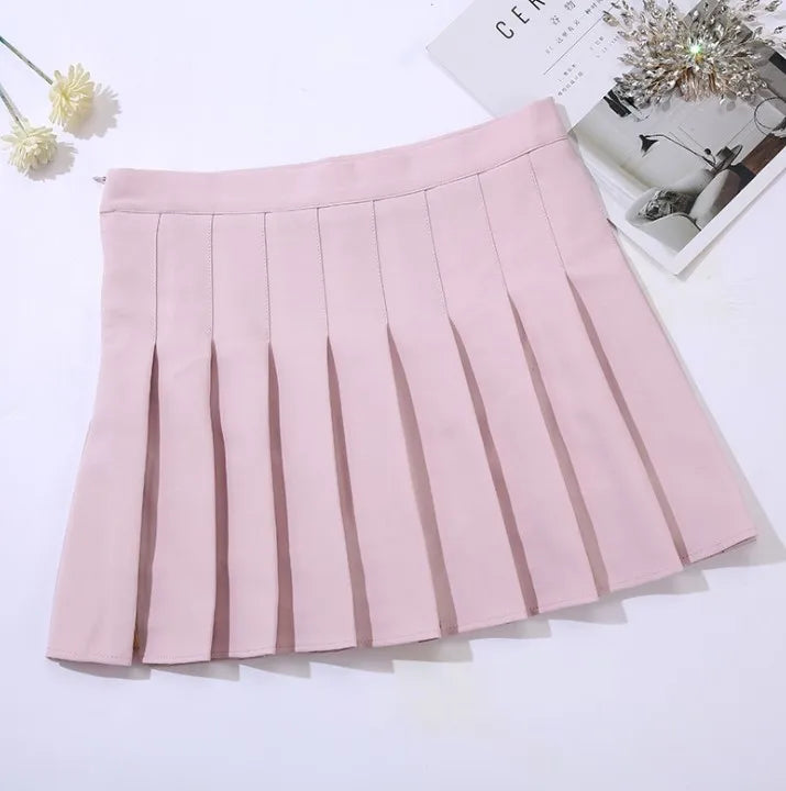 Pleated Plaid Skirt