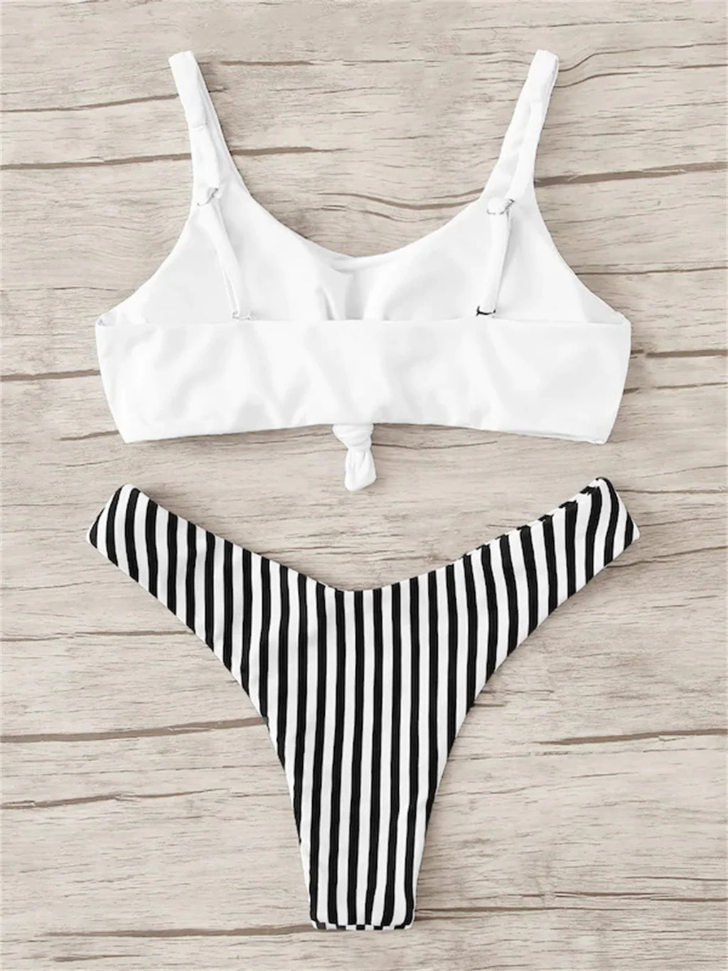 Scoop Neck Striped Bikini