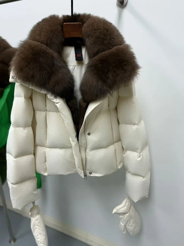 OFTBUY Puffer Down Coat With Gloves