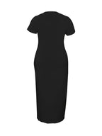 Short Sleeve V Neck Dress