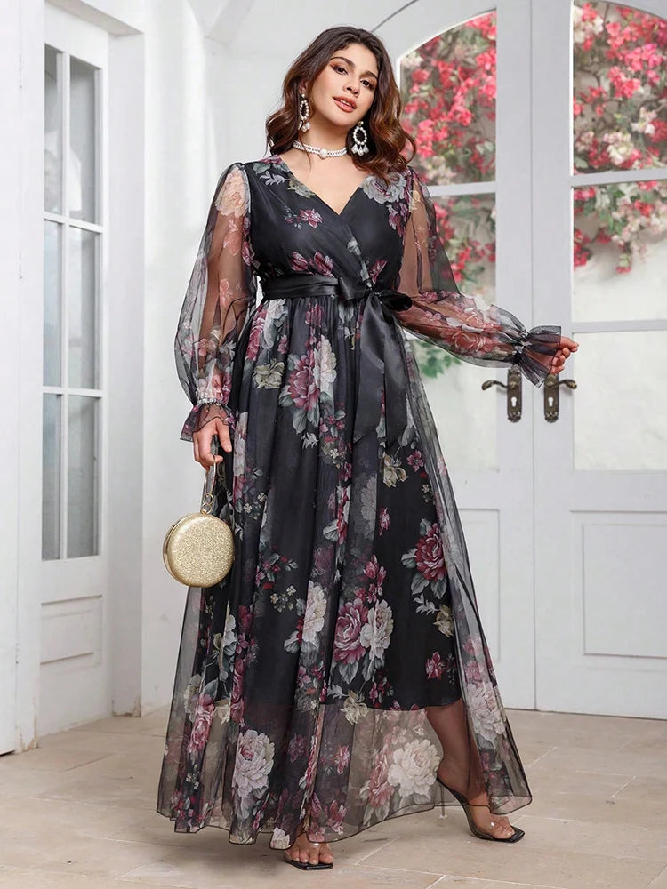 Long Sleeve Party Maxi Dress