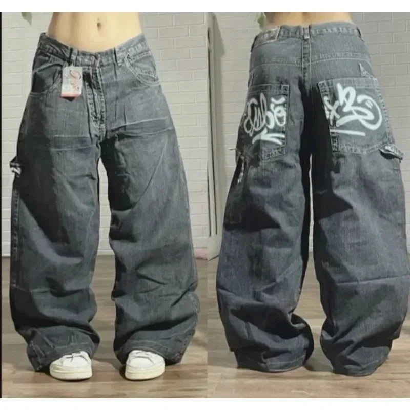 Embroidery Baggy Jeans