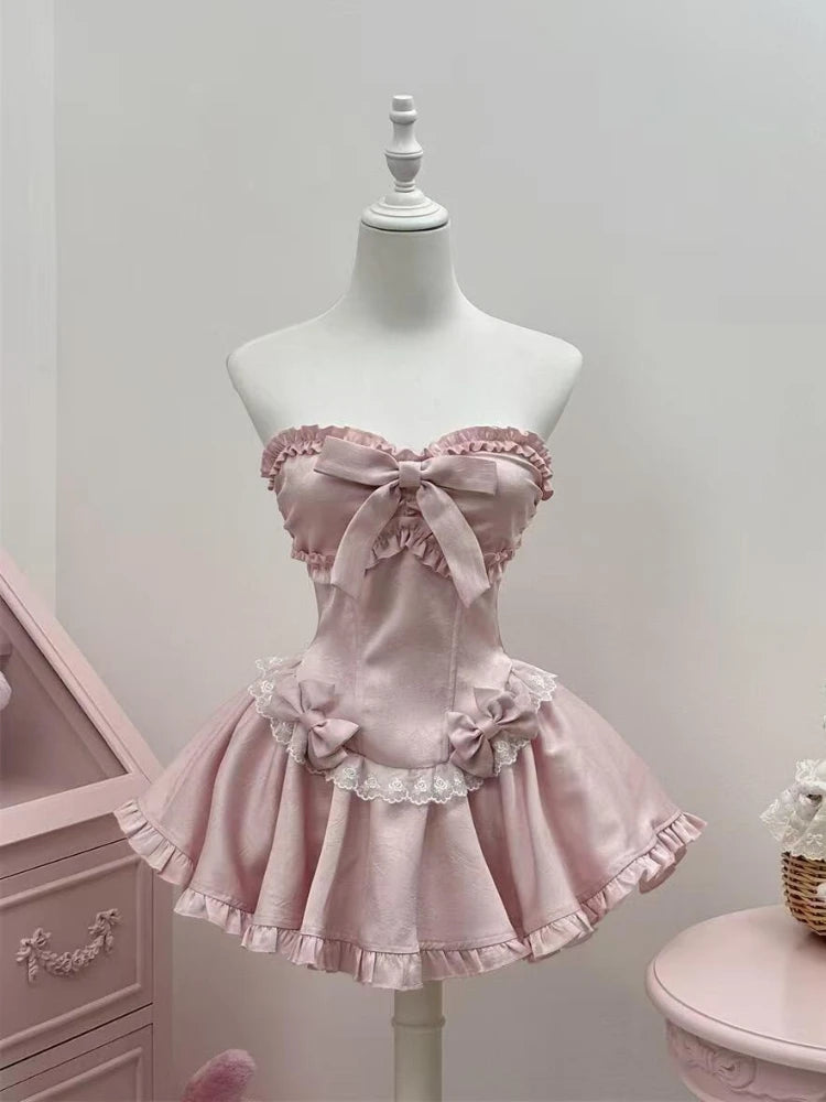 Bow Print A-line Dress