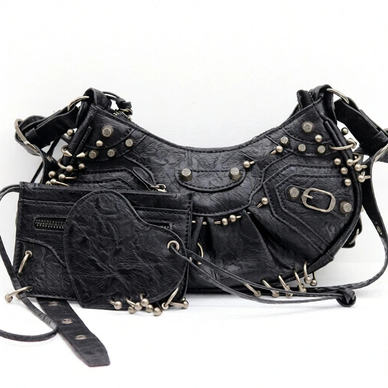 Cropped Studded Motorcycle Bag