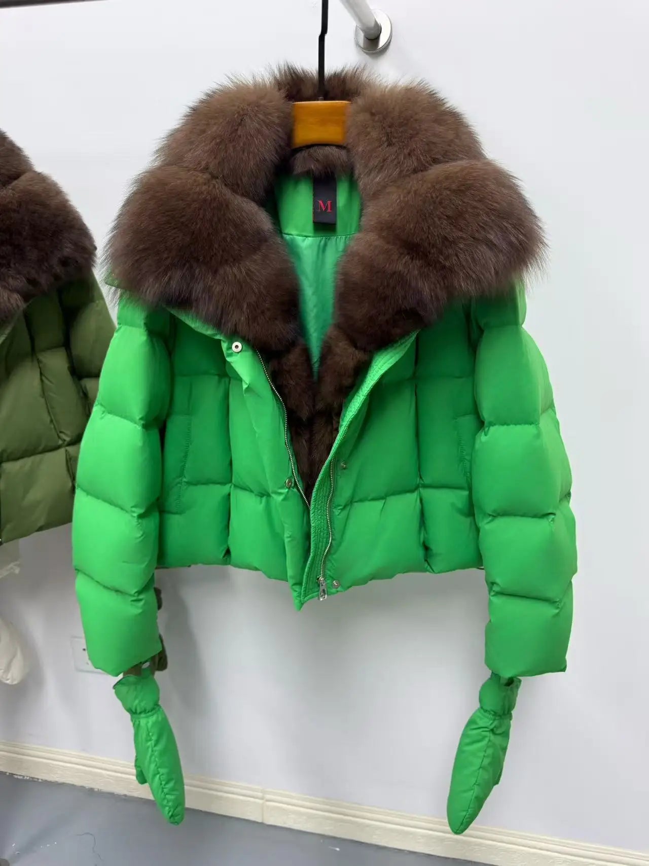 OFTBUY Puffer Down Coat With Gloves