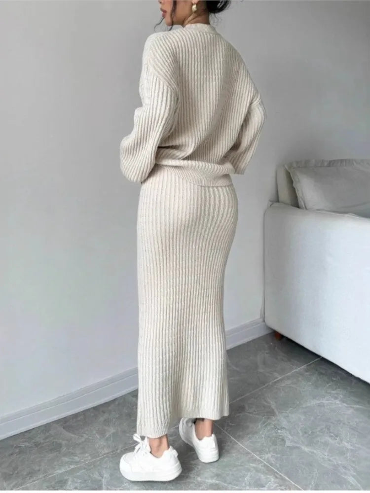 Loose Cardigan Two-Piece Set