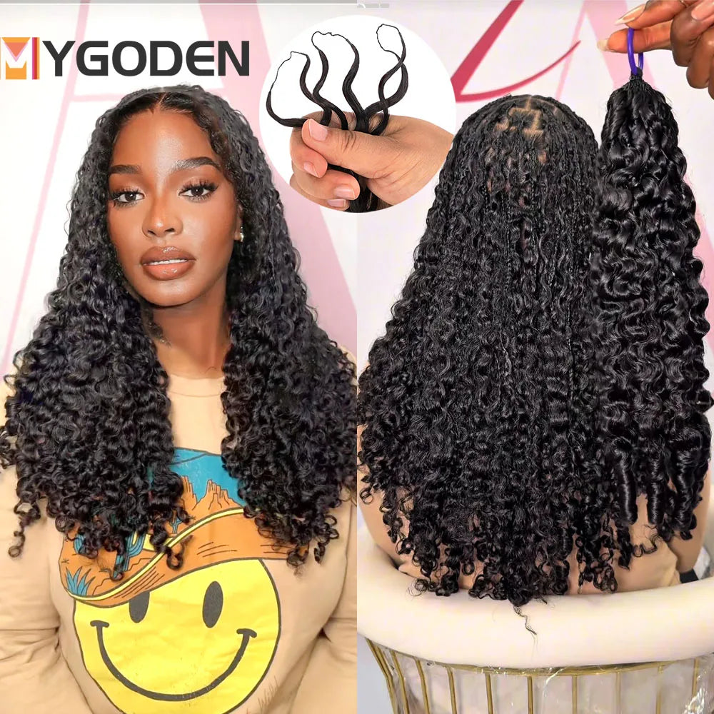 Burmese Curly Miracle Knots Crochet Human Hair For Braiding Boho Braids 100% Human Hair Extensions Feathered Human Crochet Hair