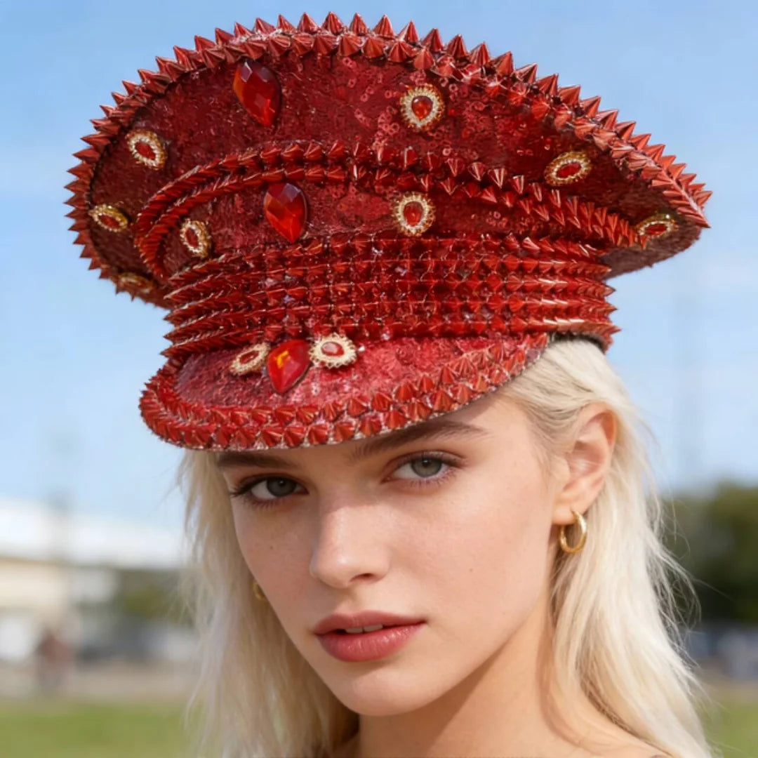Steampunk Rhinestone Captain Hat