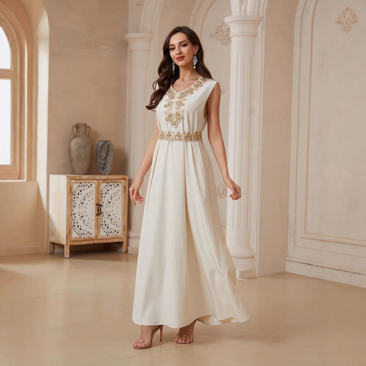Dress Suit Women Eid Muslim Abaya Party Dresses Sequins 2 Piece Set Jalabiya Morocco Vestidos Dubai Islam Kaftan Cardigan Robe