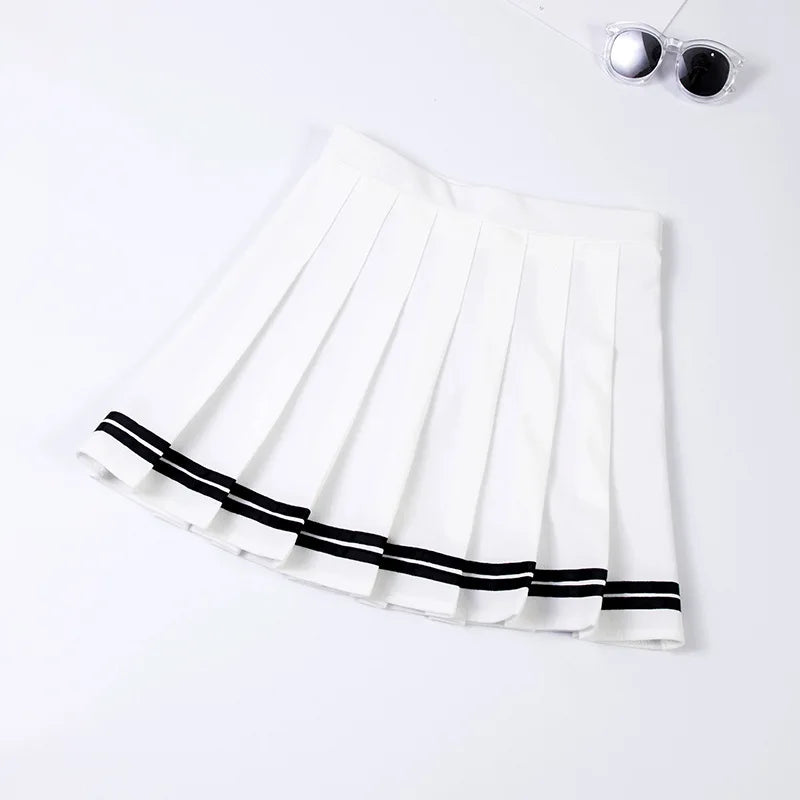 Pleated Plaid Skirt