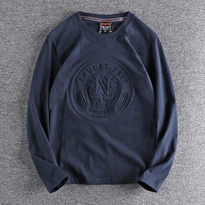 Minimalist Embossed Logo Long Sleeve Tee