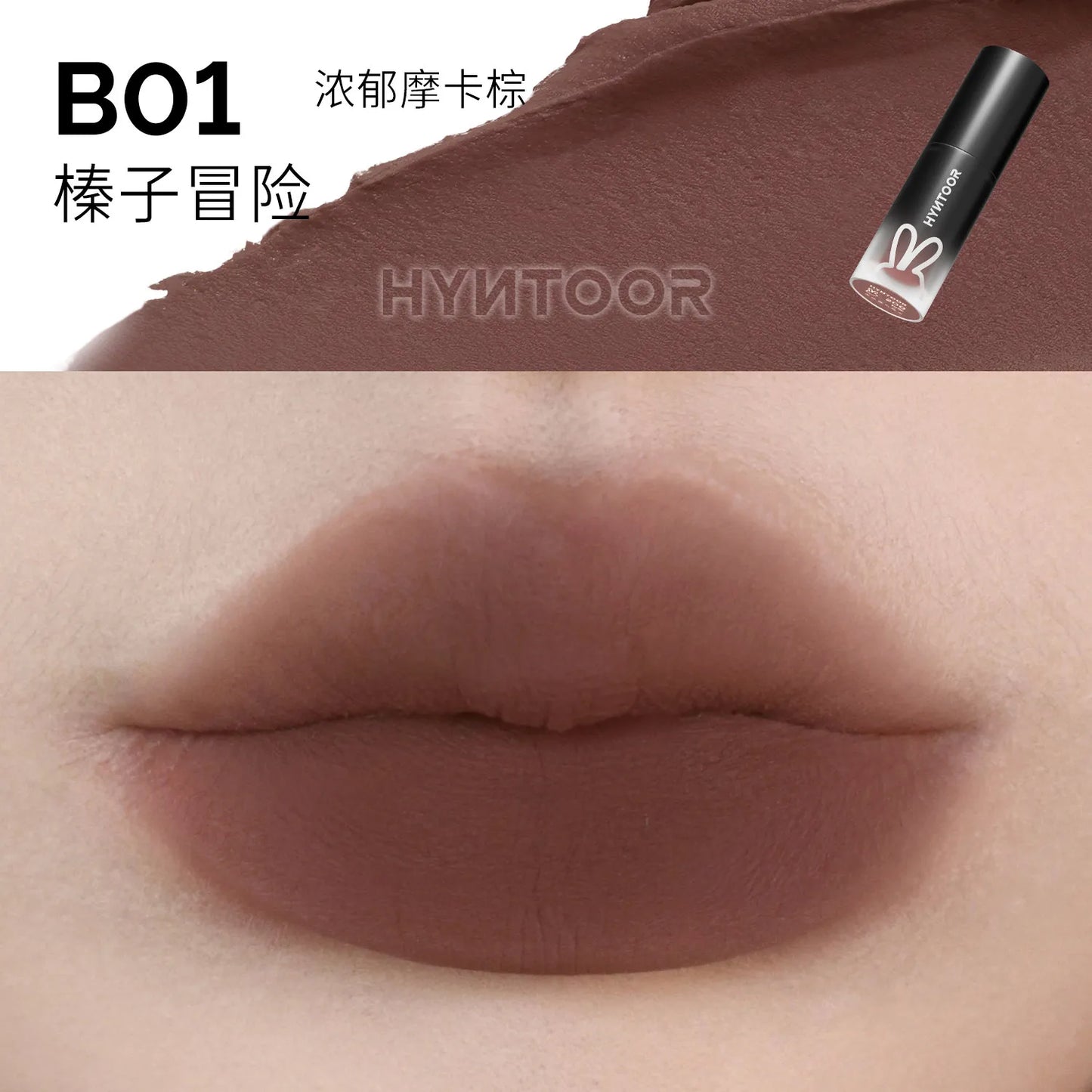 Hyntoor Matte Lip Mud Nude Goth Soft Mist Velvet Punk Smoky Black Grey High Colors Lipstick Lasting Lip Makeup