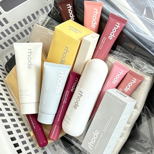 ROD Makeup Set Lip Balm Smoothing Lip Gloss Moisturizer Cheek Hydrating Skin Care Products Natural Rouge Blush Stick Storage Bag