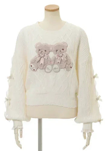 Cartoon Bear Knit Pullover Sweater