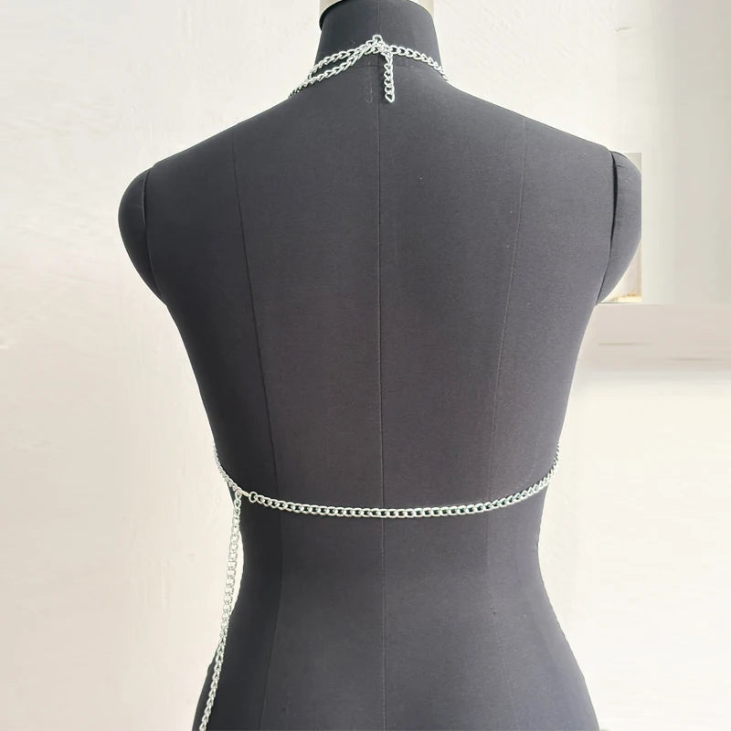 Metal Chain Halter Neck Top