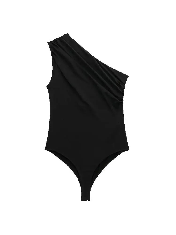 Ruched Asymmetric Bodysuits