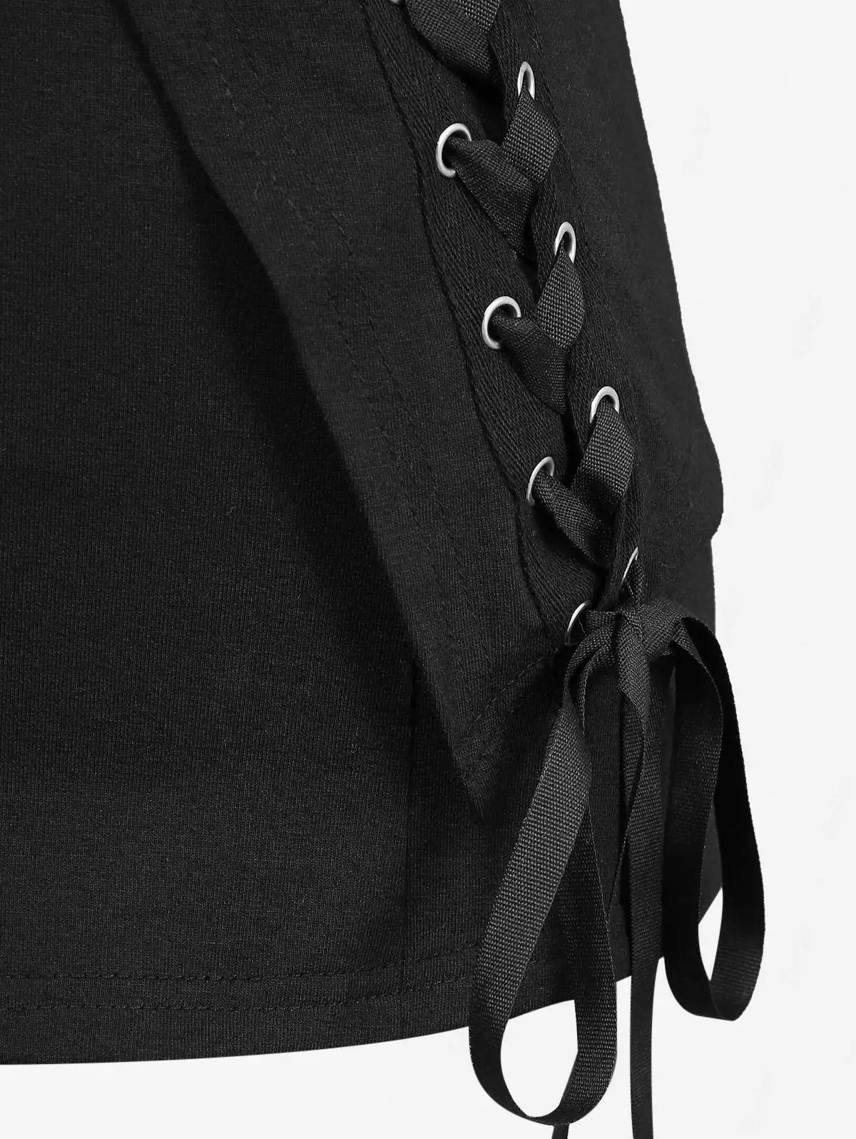 Lace Up Hook and Eye Crisscross Strappy Top