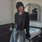 Round Collar Solid Color Casual Tee