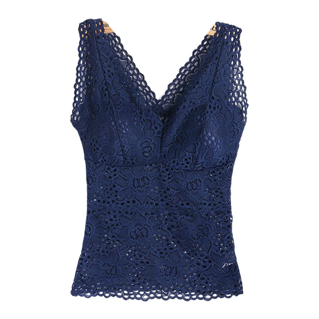 Floral Lace Camisole with Built-in Bra