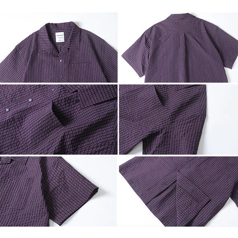 Gingham Relaxed Fit Camp Collar Shirt