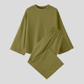 Solid Color O-neck Long Sleeve T Shirt & Pants Set