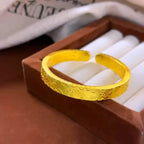 Sunflower Open Bangle 24K Gold AU999