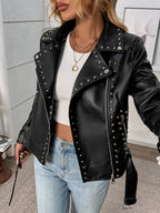 Faux Leather Studded Jacket