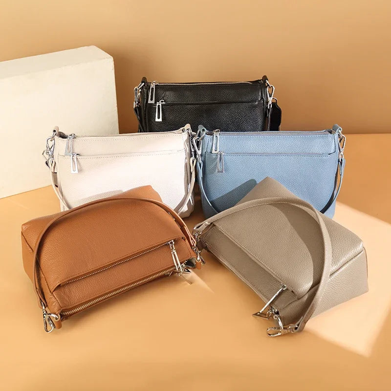 Leather Crossbody Tote Bag