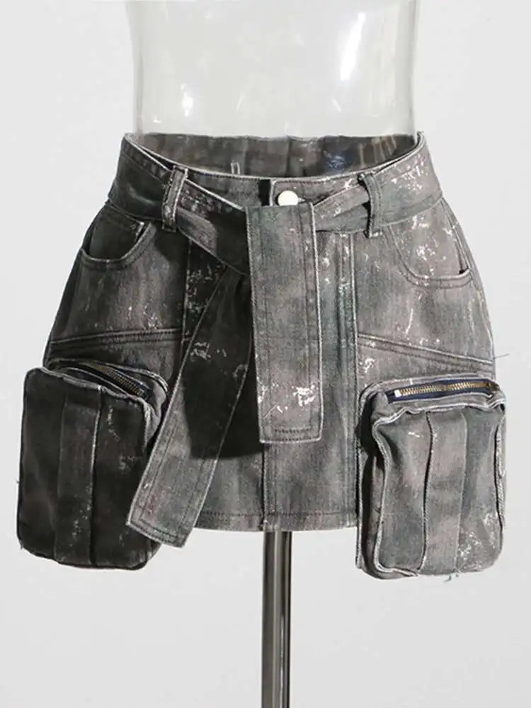 DEAT Camouflage Denim Skirt