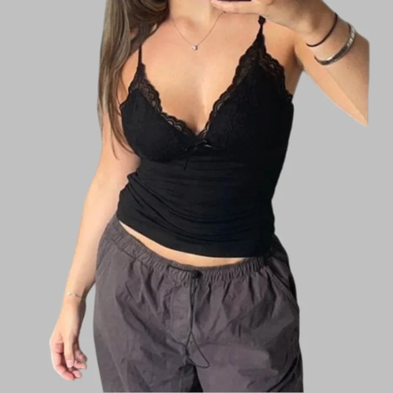 Low Cut Lace V-Neck Camisole