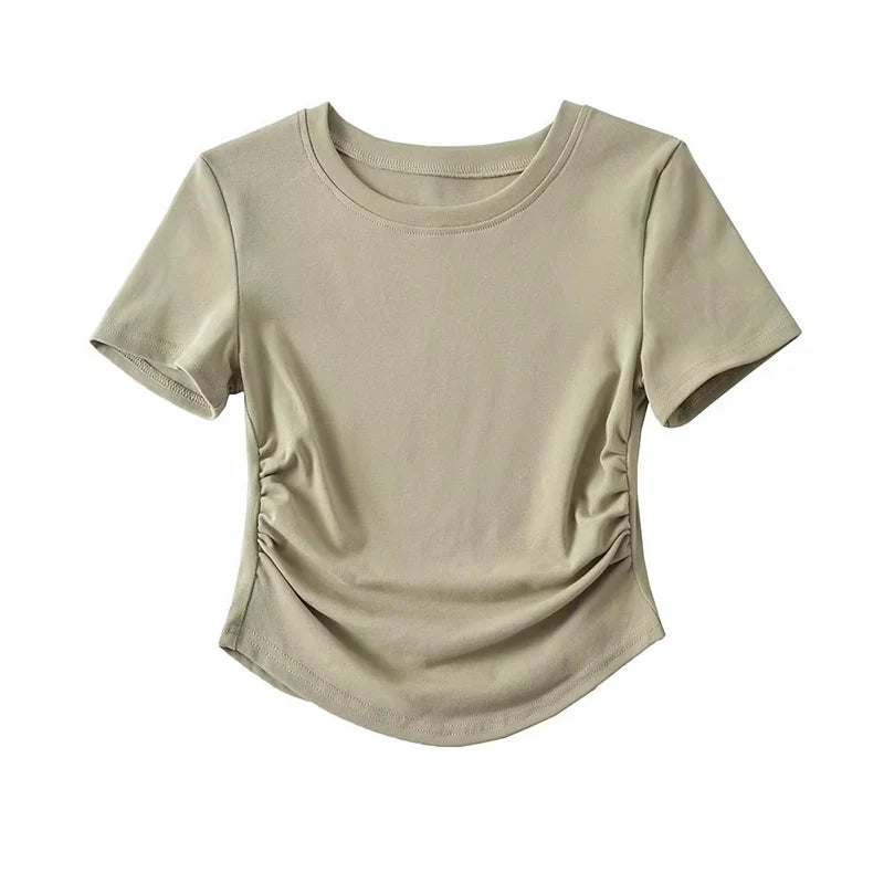 Crew Neck Short Sleeve Cotton Tee