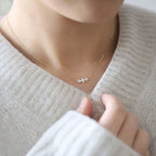 925 Sterling Silver Romantic Flower Clavicle Charm Chain Necklace
