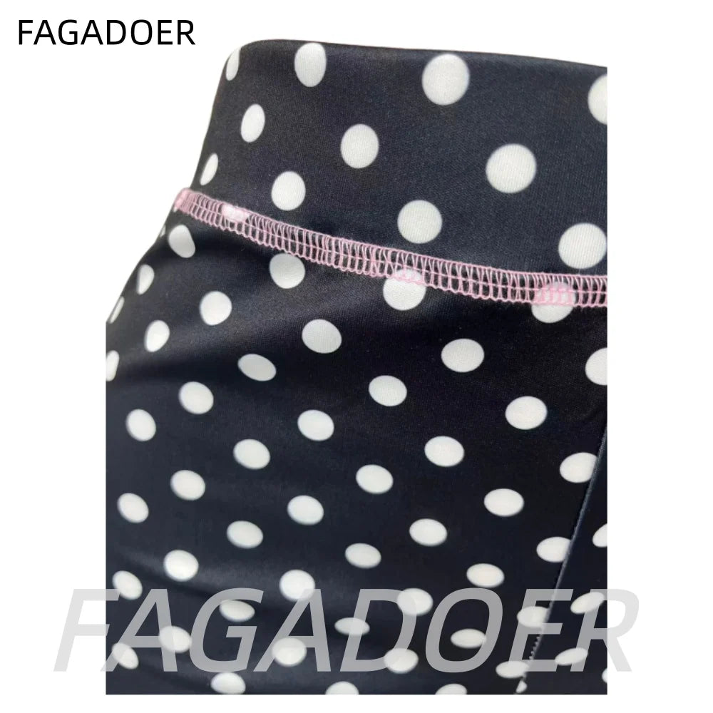 Polka Dot Print Patchwork Short Sleeve Top and Shorts Set
