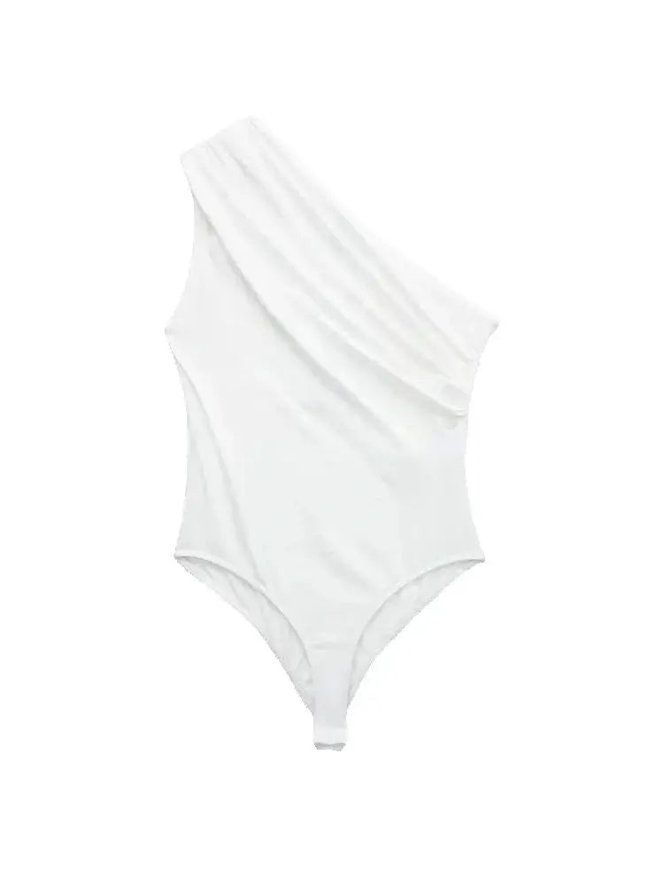 Ruched Asymmetric Bodysuits