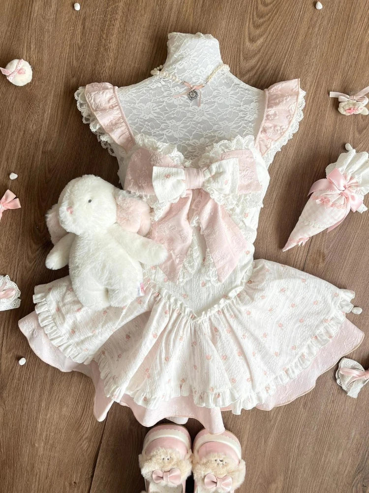 Sweet Bow Print Dress
