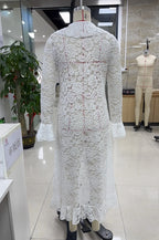 Lace Long Sleeve Maxi Cardigan Dress