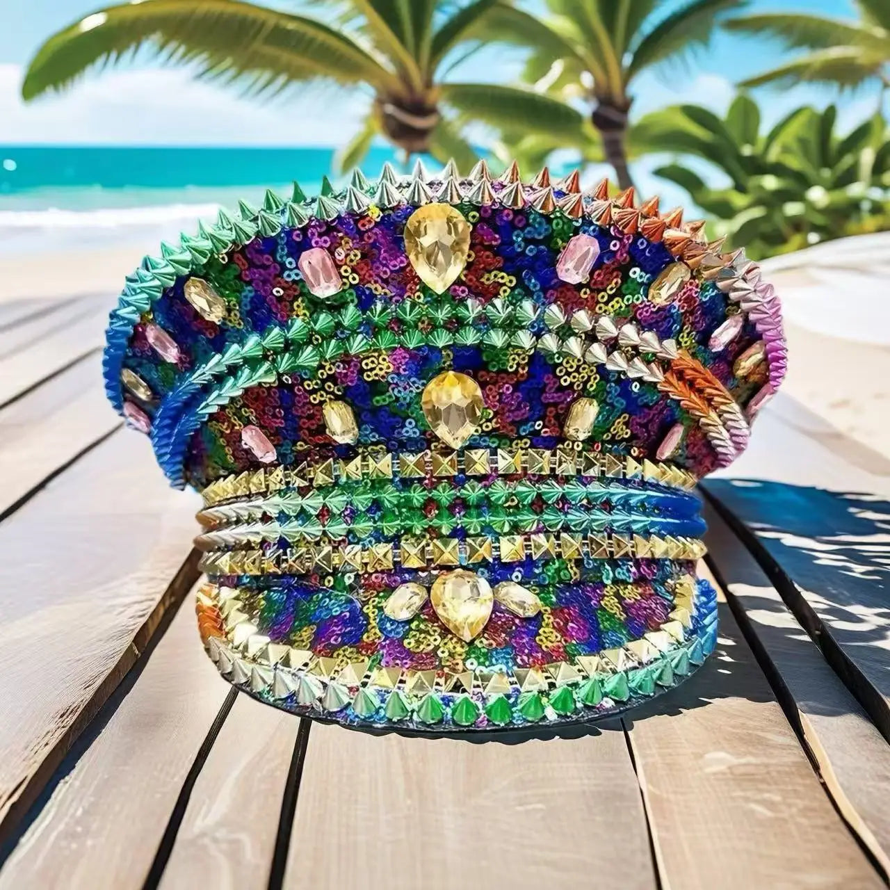 Steampunk Rhinestone Captain Hat