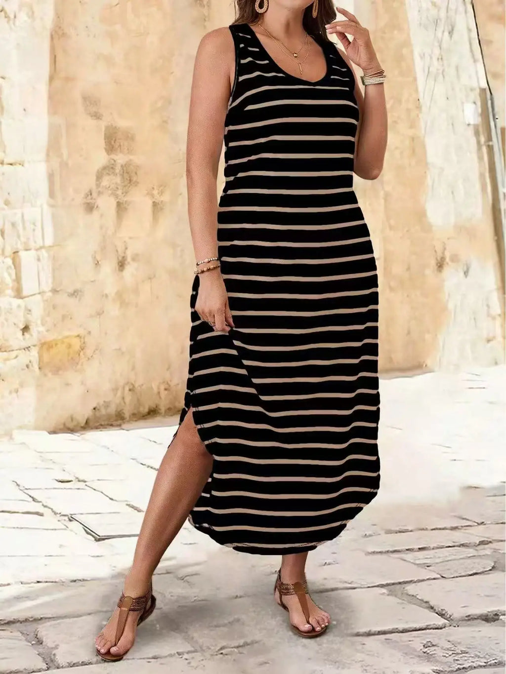 Striped Tank Maxi Dress