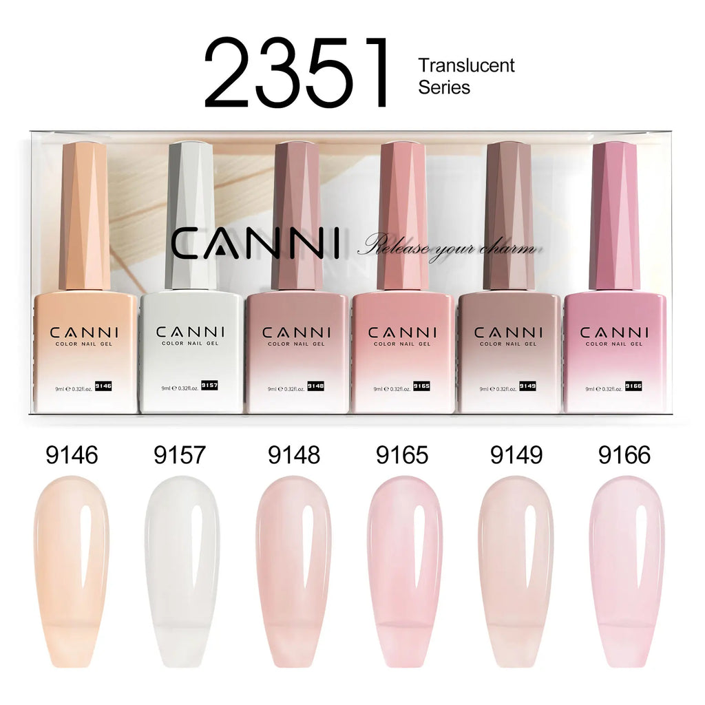 CANNI Nail Gel Polish Set Upgraded HEMA FREE Summer Nails Smooth Texture Ultra Gloss Top Coat Pigmented Gel Soak off UV LED Gel