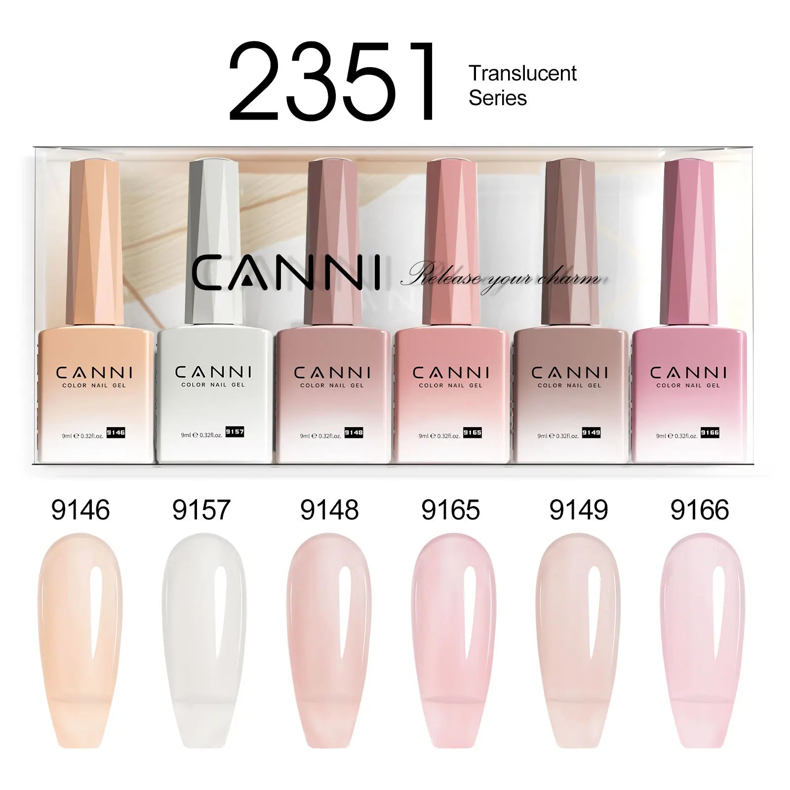 CANNI Nail Gel Polish Set Upgraded HEMA FREE Summer Nails Smooth Texture Ultra Gloss Top Coat Pigmented Gel Soak off UV LED Gel