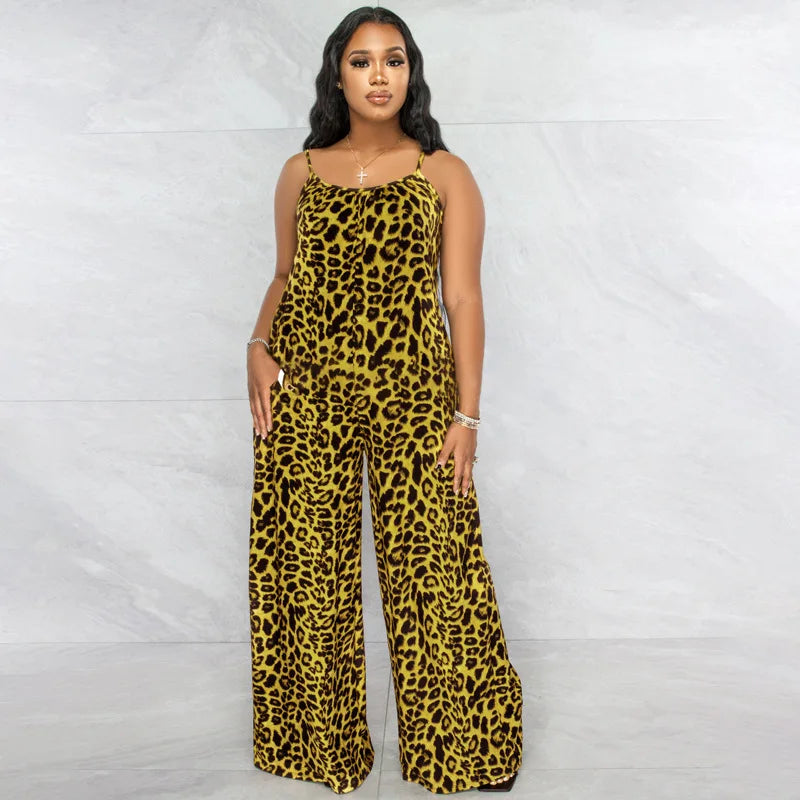 Leopard Print Camisole Jumpsuit