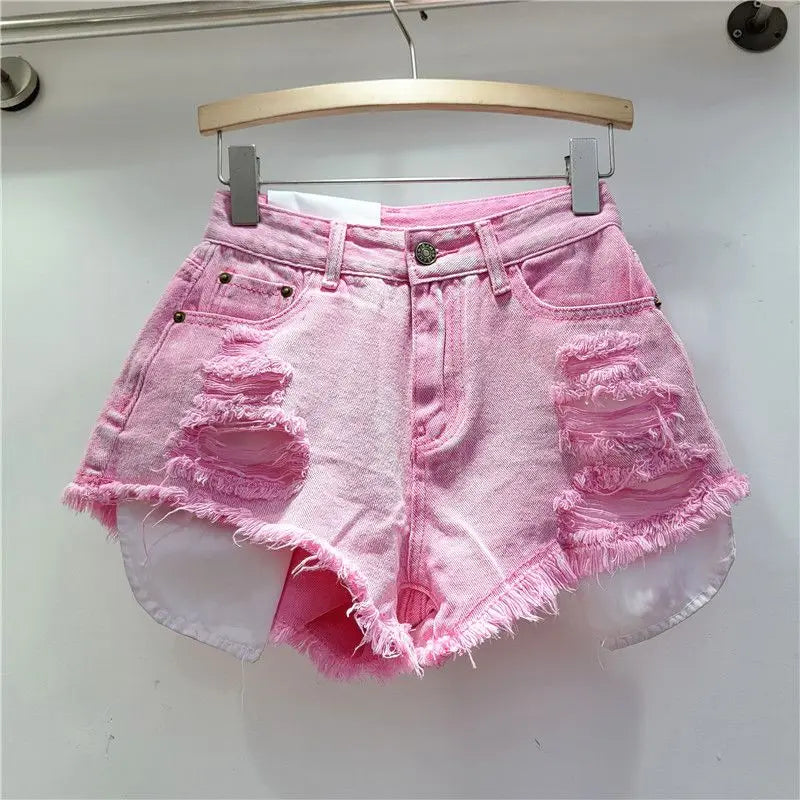 Distresed Denim Shorts