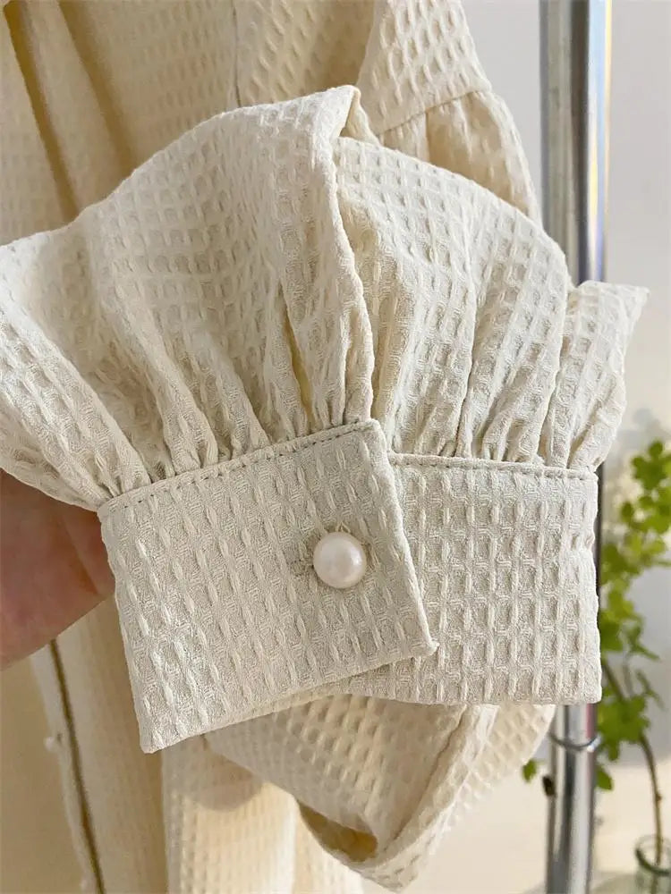 Waffle Lantern Sleeve Shirt