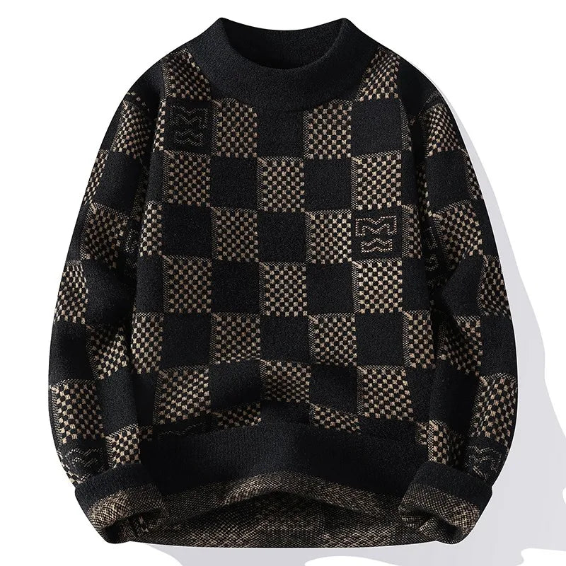 Checkered Knitted Sweater