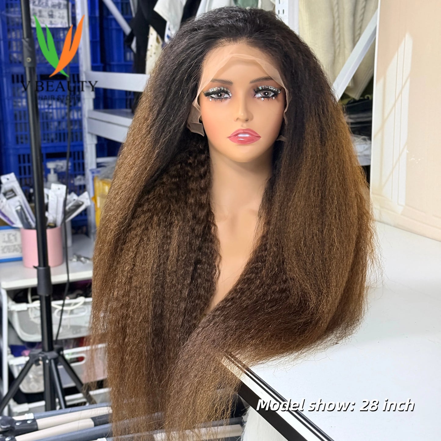 Yaki Straight 13x4 Lace Front Human Hair Wig