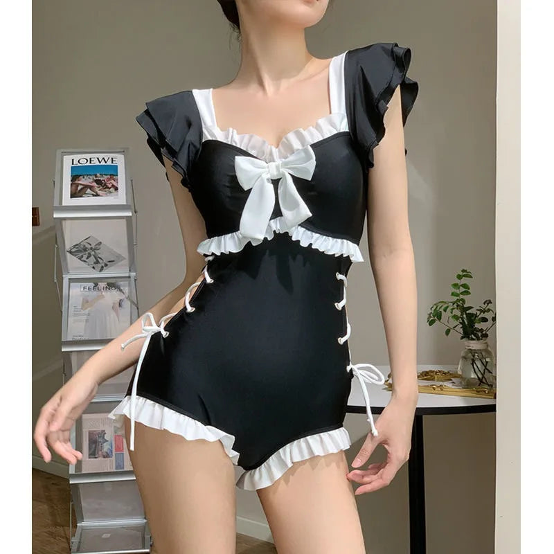 Ruffle Sleeve One Piece Swimsuit